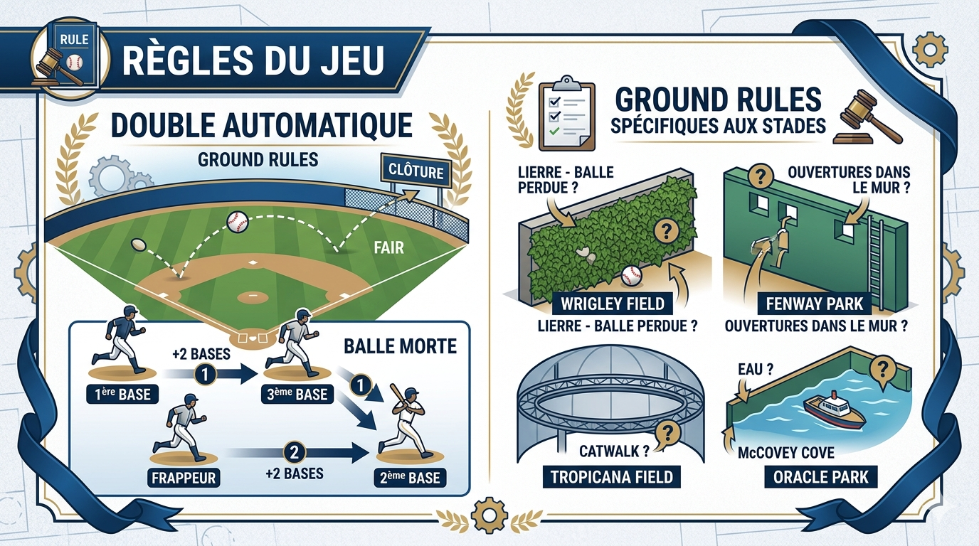 Le ground rule double et ses variantes selon les stades