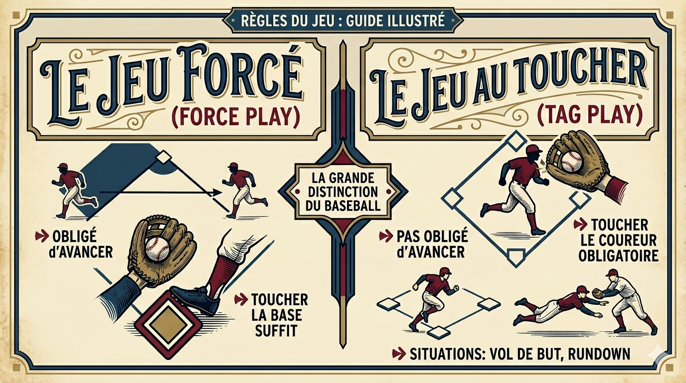 La règle du coureur forcé vs le jeu au toucher
