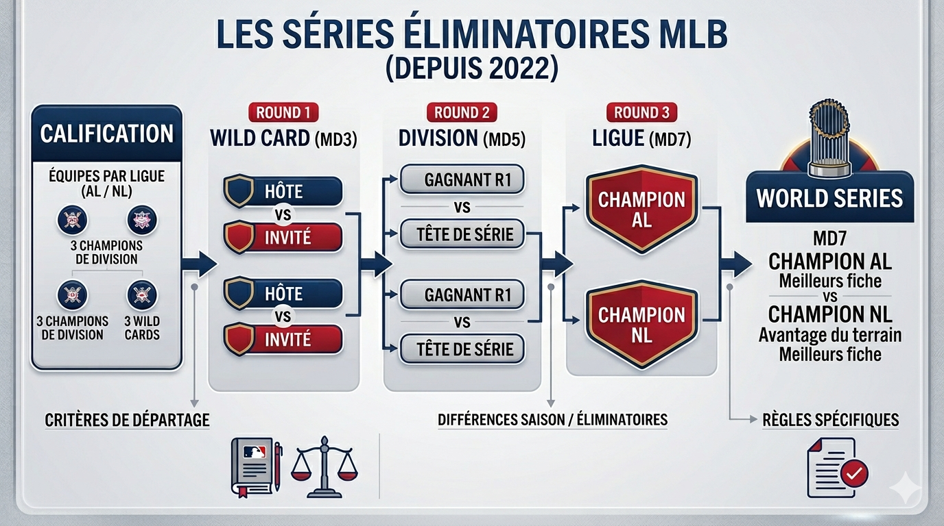 Les règles spécifiques aux éliminatoires (tiebreakers, séries)