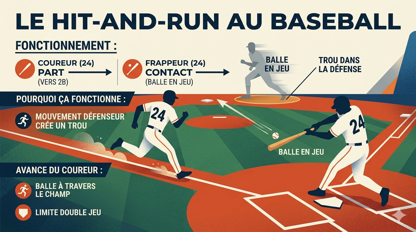 Le hit-and-run : coordination entre frappeur et coureur